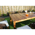 Hottest design Rattan Wicker Acacia Wooden Table and Dining chair Outdoor Furniture